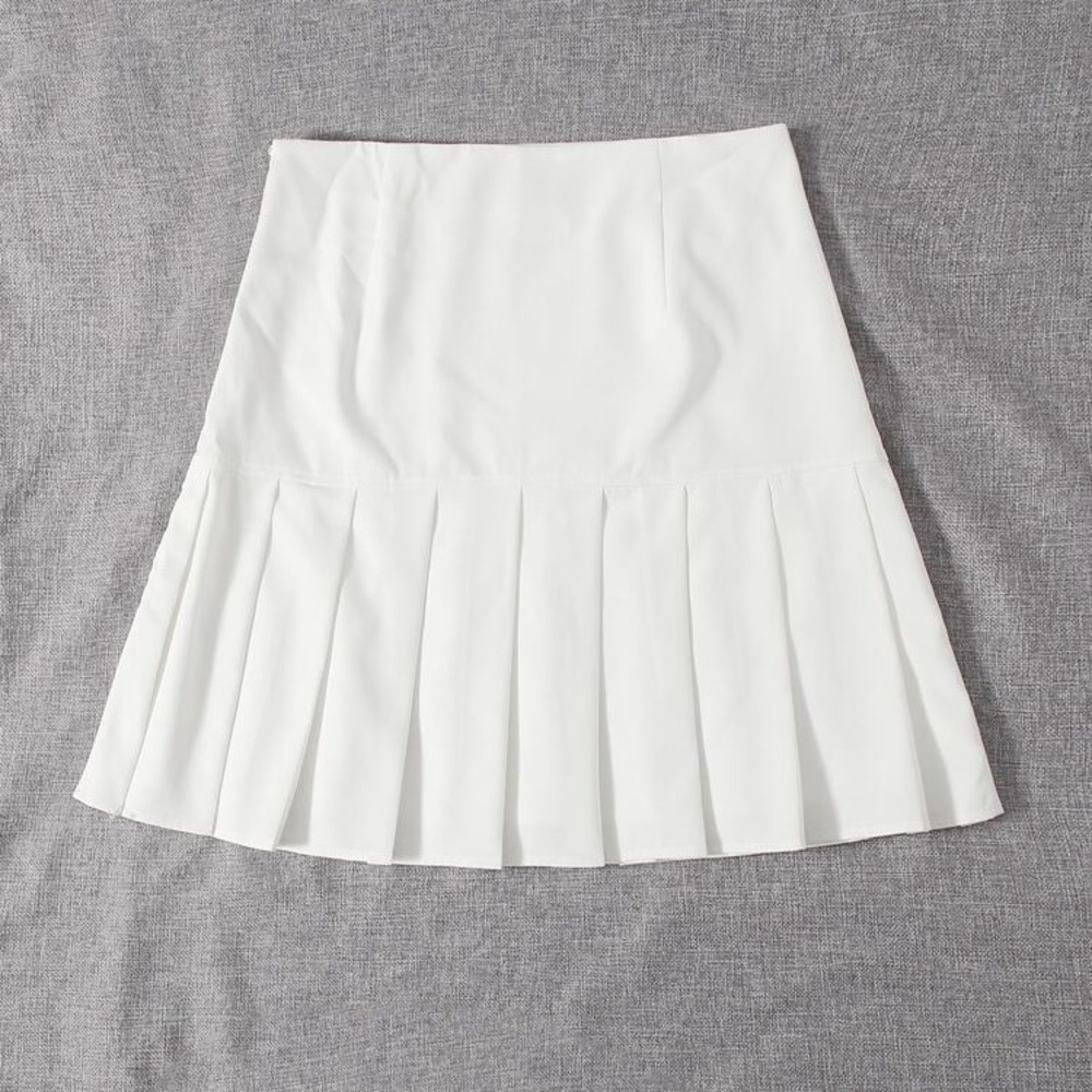 White Pleated Tennis Skirt - SHEIN